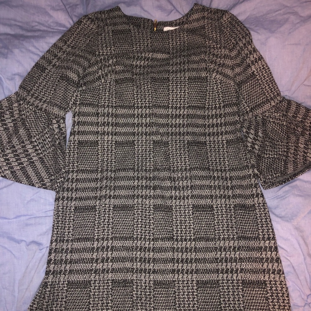 Calvin Klein Black, White, and Grey Cocktail Dress